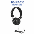 10 pack HamiltonBuhl Favoritz TRRS headsets in black with inline microphones