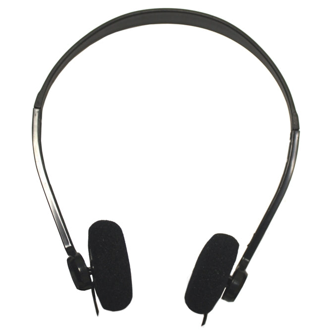 Bulk school headphones LH-06PS with 360° swivel earpieces for comfort in educational settings.