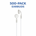 HamiltonBuhl stereo ear buds with in-line microphone and 3.5mm TRRS plug, 500-pack for classroom use.