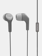 Koss KEB15i gray wired in-ear earbuds with inline microphone and 3.5mm audio plug