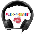 HamiltonBuhl Flex-Phones TRRS Headset - 42 Pack with colorful logo and black design, ideal for classrooms.