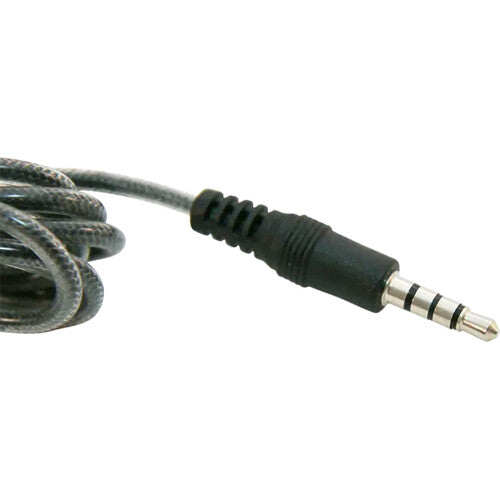 close up view of 3.5mm trss of Califone KH-08T on-ear headset with microphone
