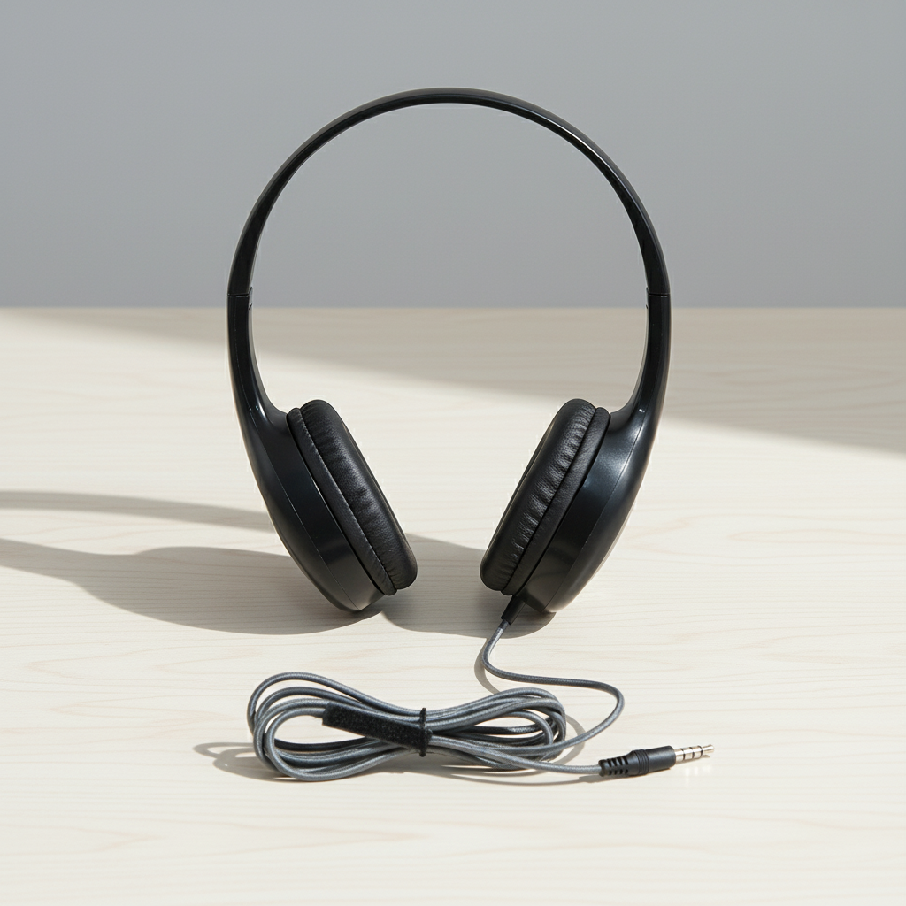 Califone KH-08T On-Ear Headset with In-Line Microphone – 3.5mm Classroom Headphones