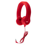 Flex-Phones foam headphones with flexible headband for classroom listening in red