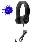 HamiltonBuhl Flex-Phones foam headphones black 10 pack durable flexible classroom headphones with soft ear cushions for student use
