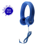 HamiltonBuhl Flex-Phones foam headphones blue 10 pack durable flexible classroom headphones with soft ear cushions for student use