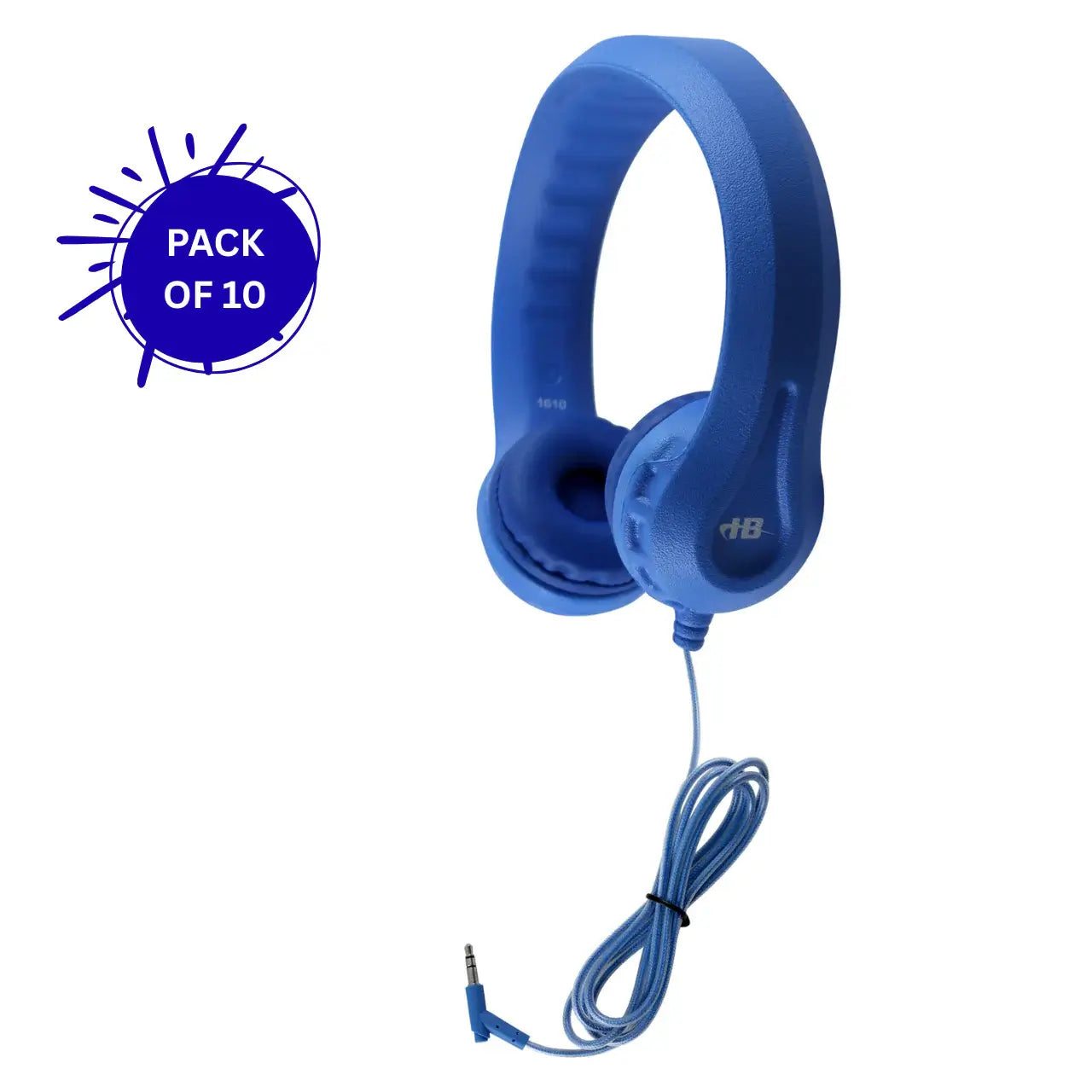 HamiltonBuhl Flex-Phones foam headphones blue 10 pack durable flexible classroom headphones with soft ear cushions for student use