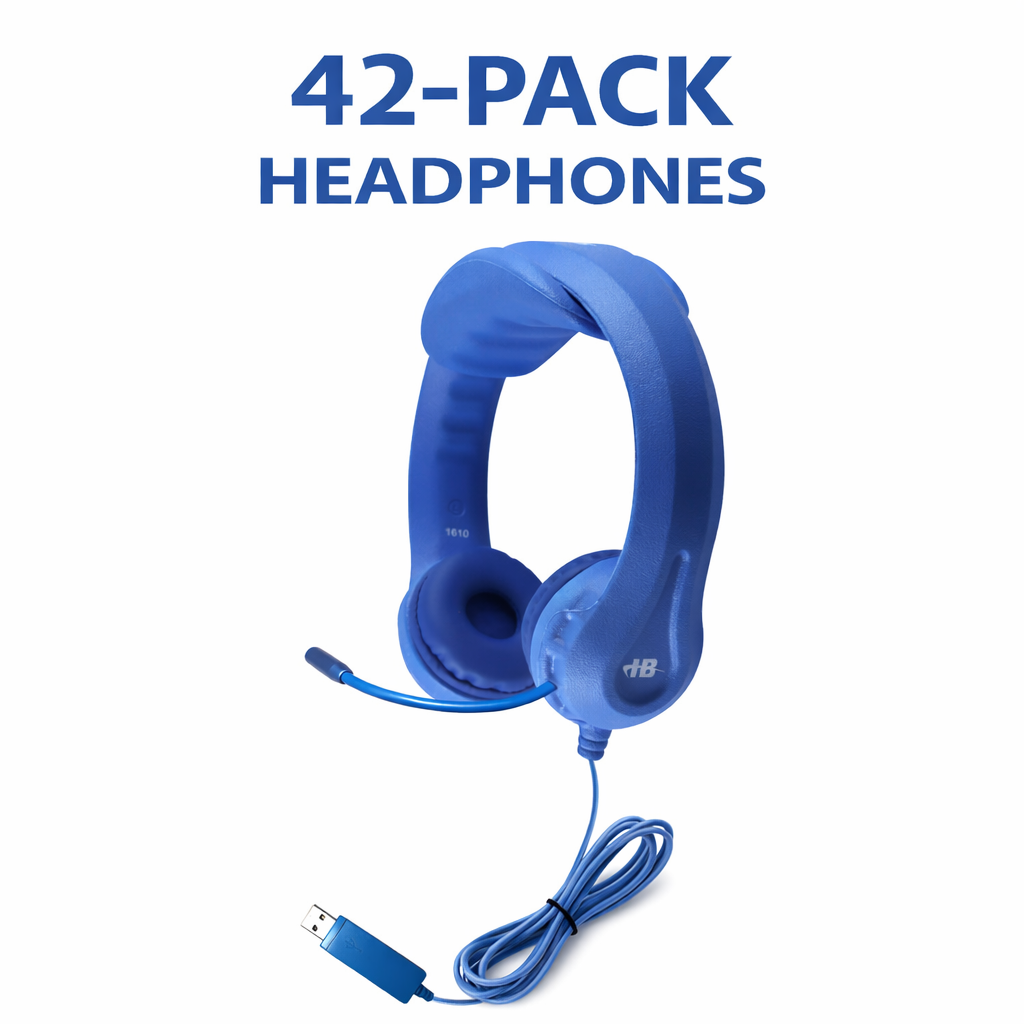 HamiltonBuhl Flex-Phones Headphones – Blue – 42 Pack