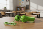 HamiltonBuhl Flex-Phones Virtually Indestructible Foam Headphones – Green – 42 Pack