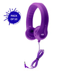 HamiltonBuhl Flex-Phones foam headphones purple 10 pack durable flexible classroom headphones with soft ear cushions for student use