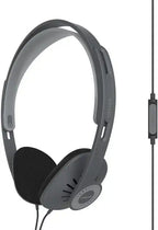 Koss KPH30i lightweight on-ear headphones with open-air design and inline microphone in gray