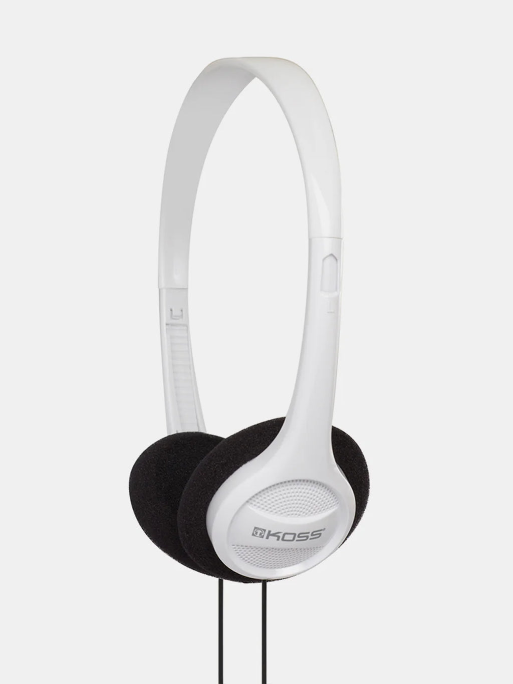 Koss KPH7 white on-ear stereo headphones with lightweight adjustable headband