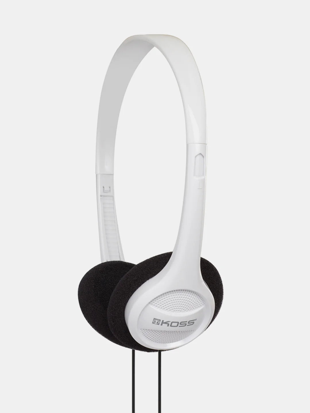 Koss KPH7 white on-ear stereo headphones with lightweight adjustable headband