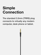 Detail view of 3.5mm TRRS connector on Koss KSC22i SportClip headphones