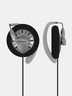 Koss KSC75 ear clip stereo headphones with lightweight open-air design in gray