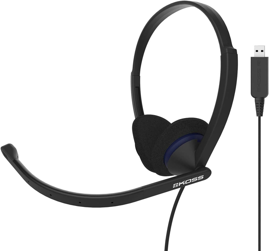 Koss CS200-USB headset designed for clear communication, ideal as bulk school headphones or headphone pack for school.
