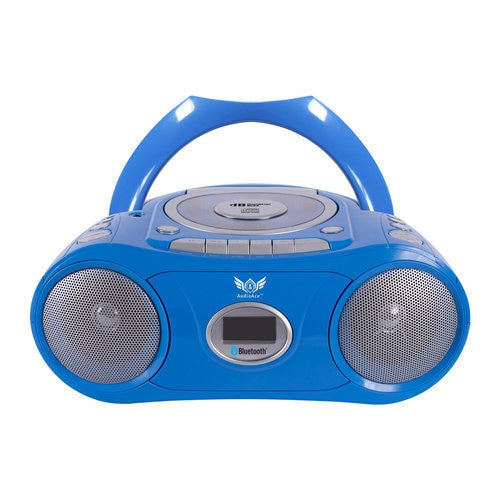 HamiltonBuhl 6-Person Listening Center with AudioAce Bluetooth Media Player 2 Blue 2 Green and 2 Red Flex-Phones Headphones, Jackbox and Carry Case
