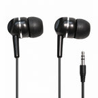School Earbuds LH-3 - Black premium stereo headphones for education and classroom use, ideal for bulk school headphone packs.