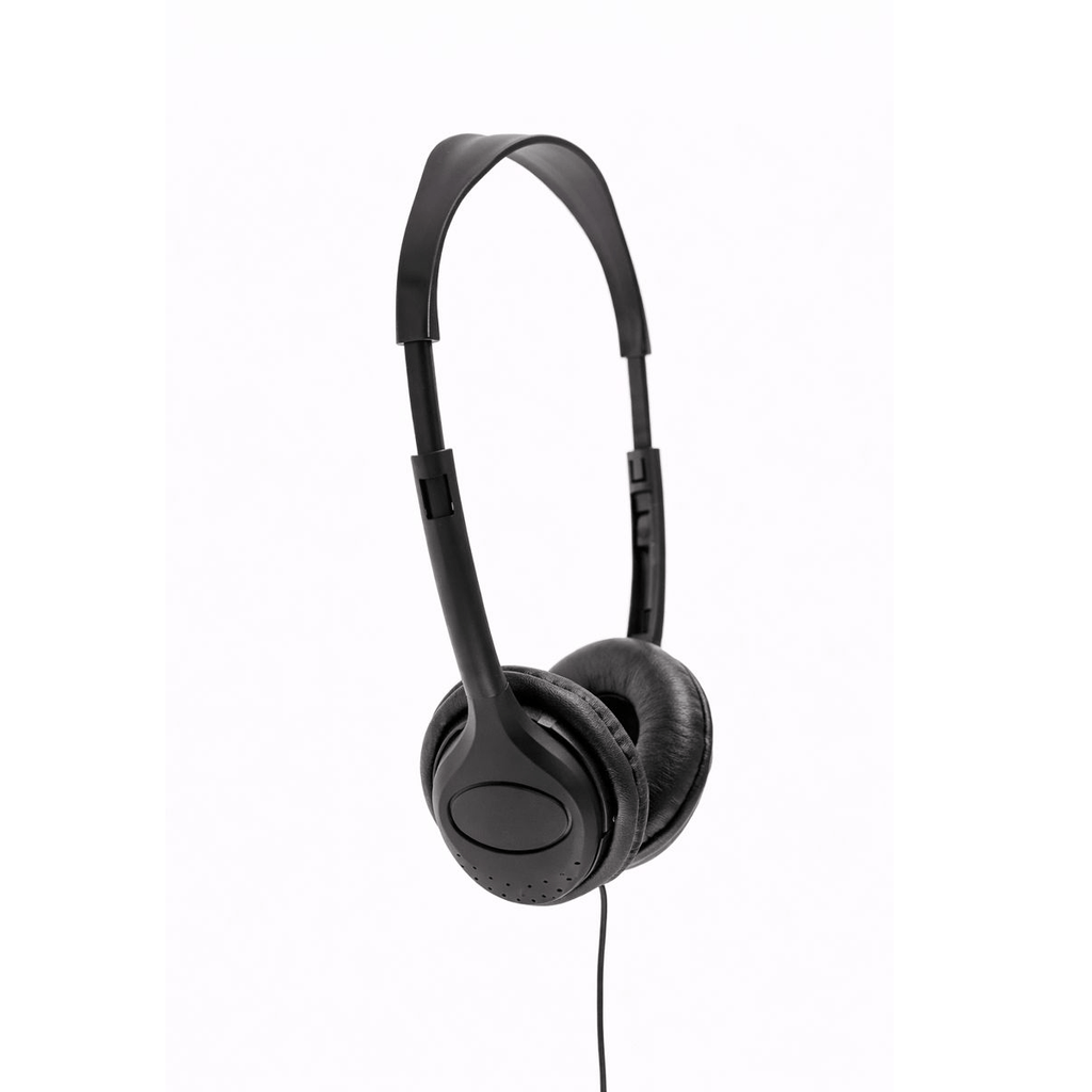 Bulk school headphones with cushioned ear cups, ideal for classrooms and educational use.