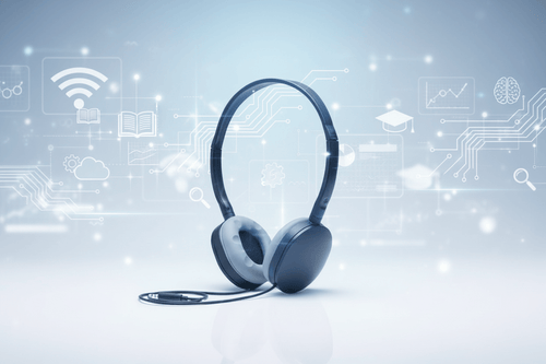 Auriculares escolares con LH-55 de auriculares gris suave