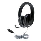 Mach-2 multimedia stereo school headset with microphone and USB-A connector for classroom computers