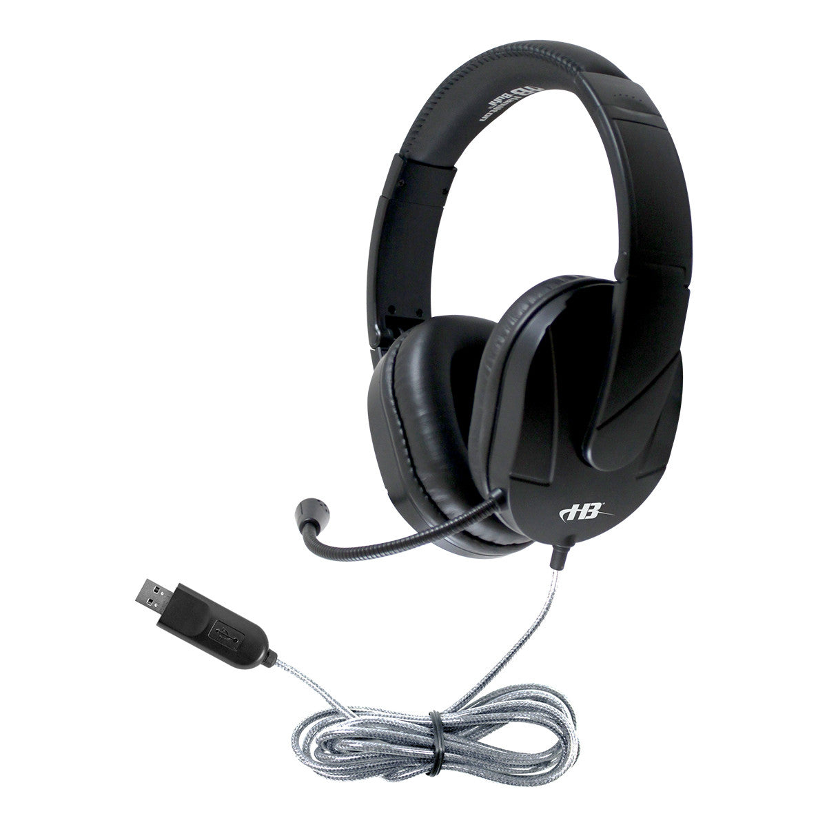 Mach-2 multimedia stereo school headset with microphone and USB-A connector for classroom computers