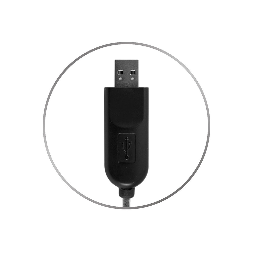 Close-up of USB-A connector on HamiltonBuhl MACH-2 deluxe multimedia headset