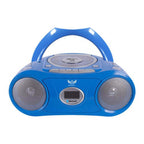 AudioAce 6-Station Listening Center Smart-Trek Headphones blue boombox with Bluetooth and speakers.