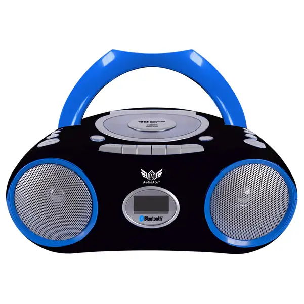 HamiltonBuhl AudioAce Portable Bluetooth, CD, Cassette and FM Boombox