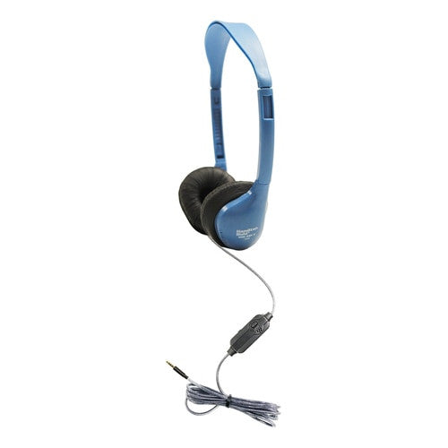 Side view of school headset with inline microphone and TRRS 3.5mm plug
