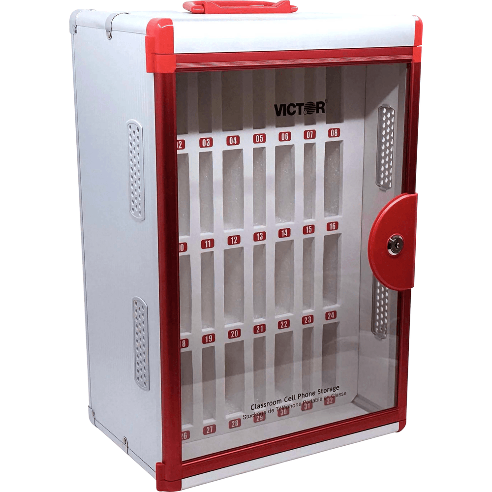 Victor PB032 Classroom Cell Phone Storage Locker secure 32 device organizer with numbered slots for safe classroom phone storage