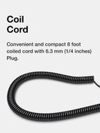 Spiral headphone cable on Koss PRO4AA over-ear monitoring headphones