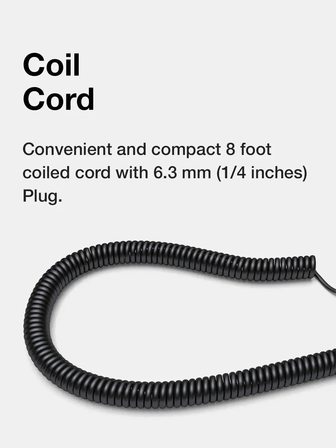 Spiral headphone cable on Koss PRO4AA over-ear monitoring headphones