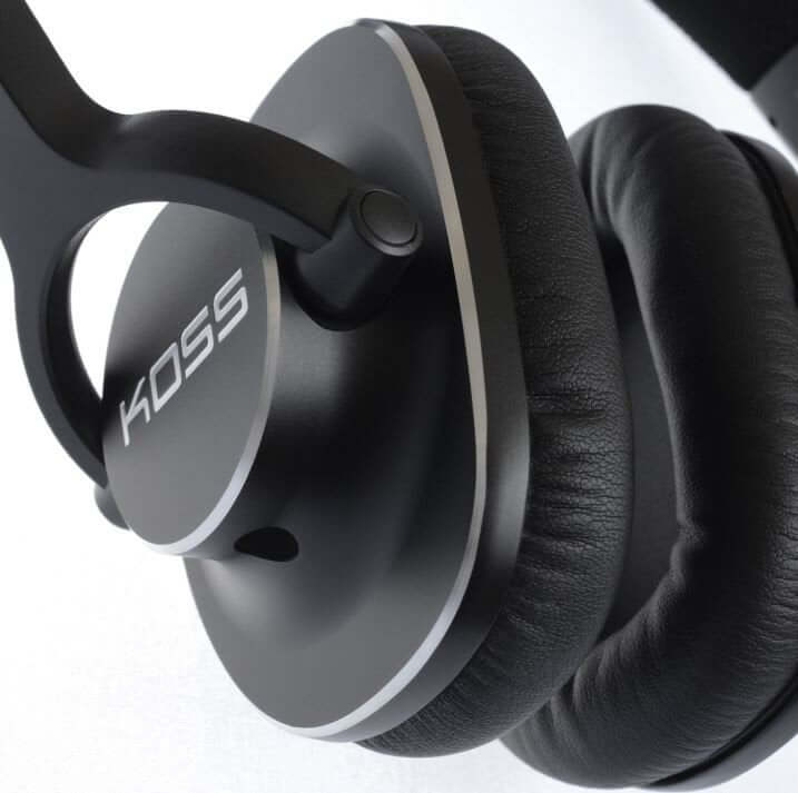 Close-up of over-ear cushion on Koss Pro4S studio monitoring headphones
