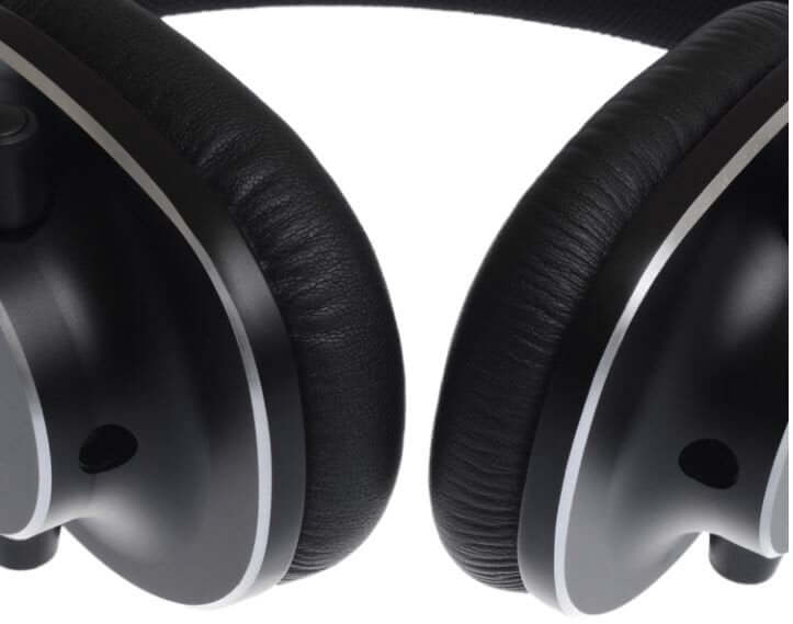 Close-up of over-ear cushion on Koss Pro4S studio monitoring headphones