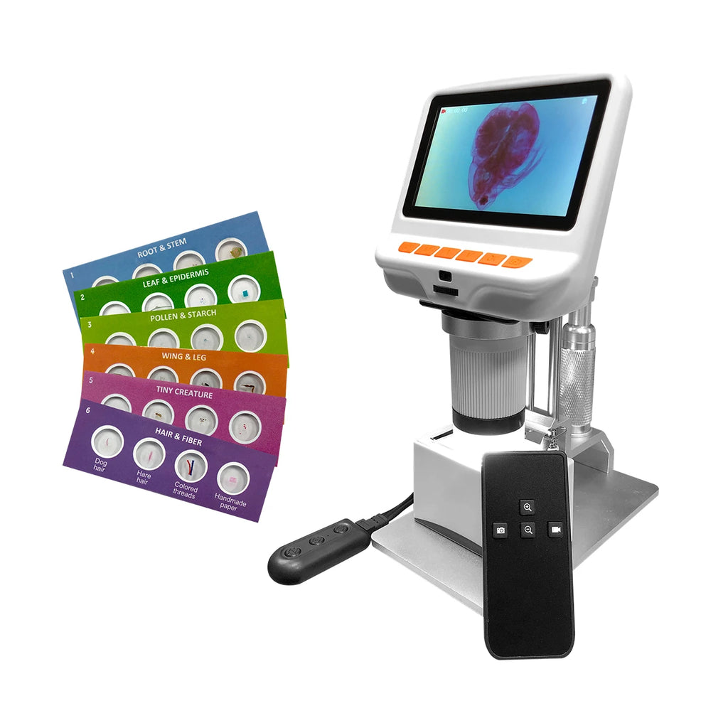 HamiltonBuhl ScoutPro Microscope with 4” Built-In Monitor and Specimen Slides