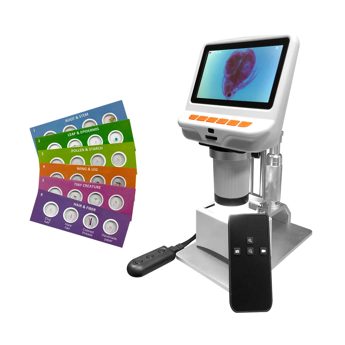 HamiltonBuhl ScoutPro Microscope with 4” Built-In Monitor and Specimen Slides
