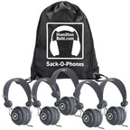 HamiltonBuhl Sack-O-Phones with 5 Favoritz Headsets & Carry Bag