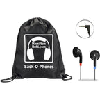 HamiltonBuhl Sack-O-Phones – 100 Pack Classroom Earbuds with Carry Bag