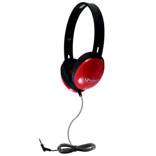 HamiltonBuhl Sack-O-Phones – 5 Pack Primo Stereo Headphones - Red