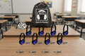 HamiltonBuhl Sack-O-Phones with 8 Blue Primo  Headphones & 3.5mm Jackbox