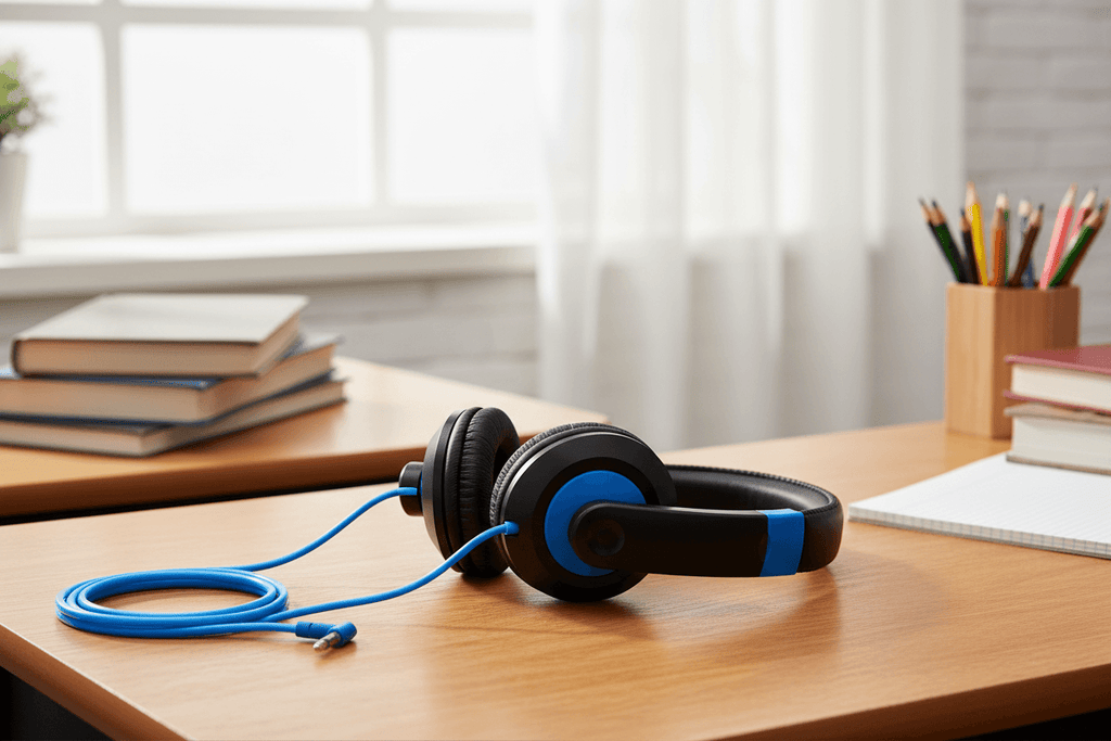 HamiltonBuhl Smart-Trek Deluxe Stereo Headphones – Blue – 50 Pack