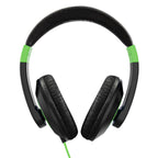 HamiltonBuhl Smart-Trek Deluxe Stereo Headphones – Green Accents – 50 Pack