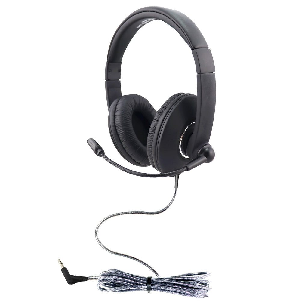 Smart-Trek Mini headset with steel-reinforced gooseneck microphone and 3.5mm TRRS plug