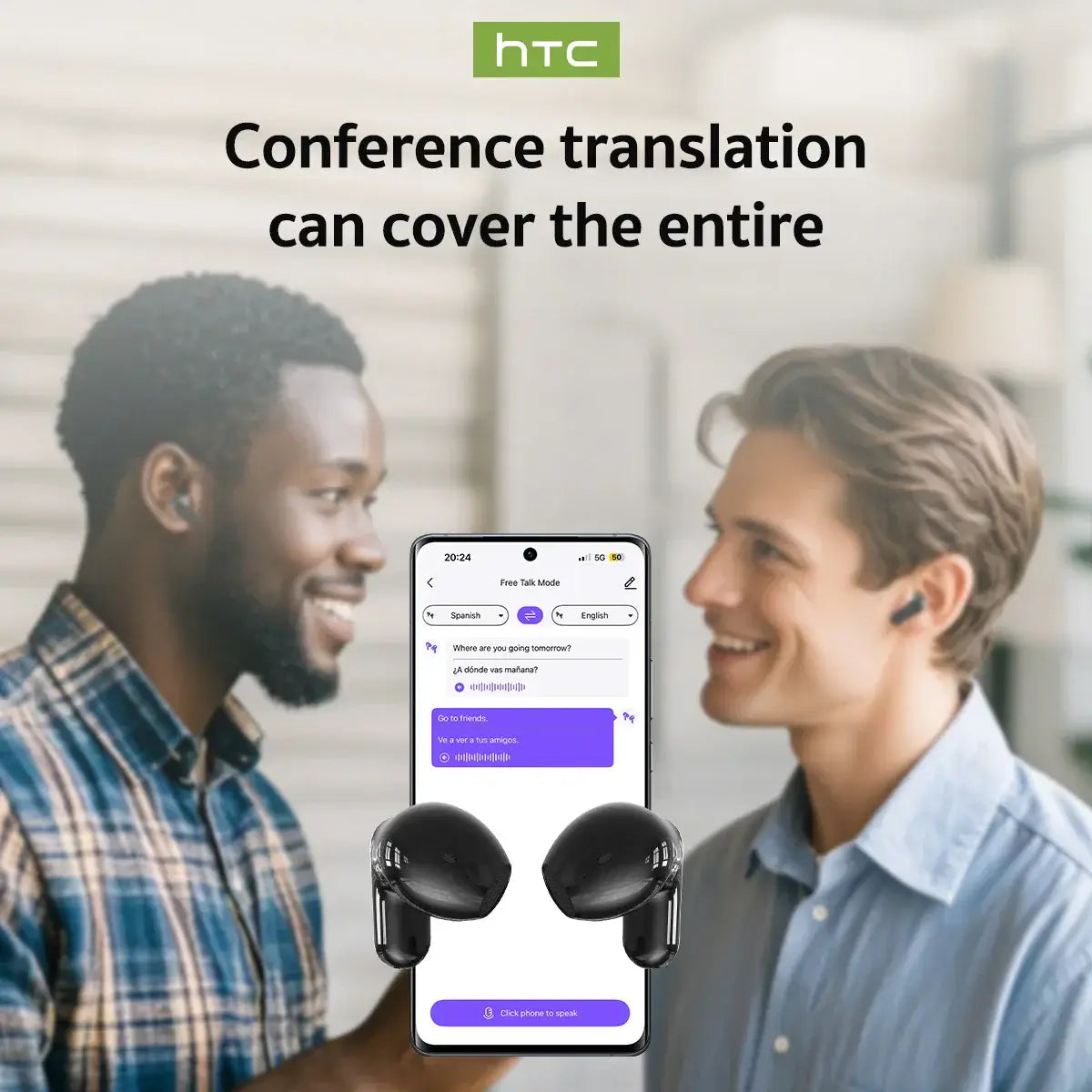 Translator HTC NE20 New Bluetooth 6.0 Wireless Headphones