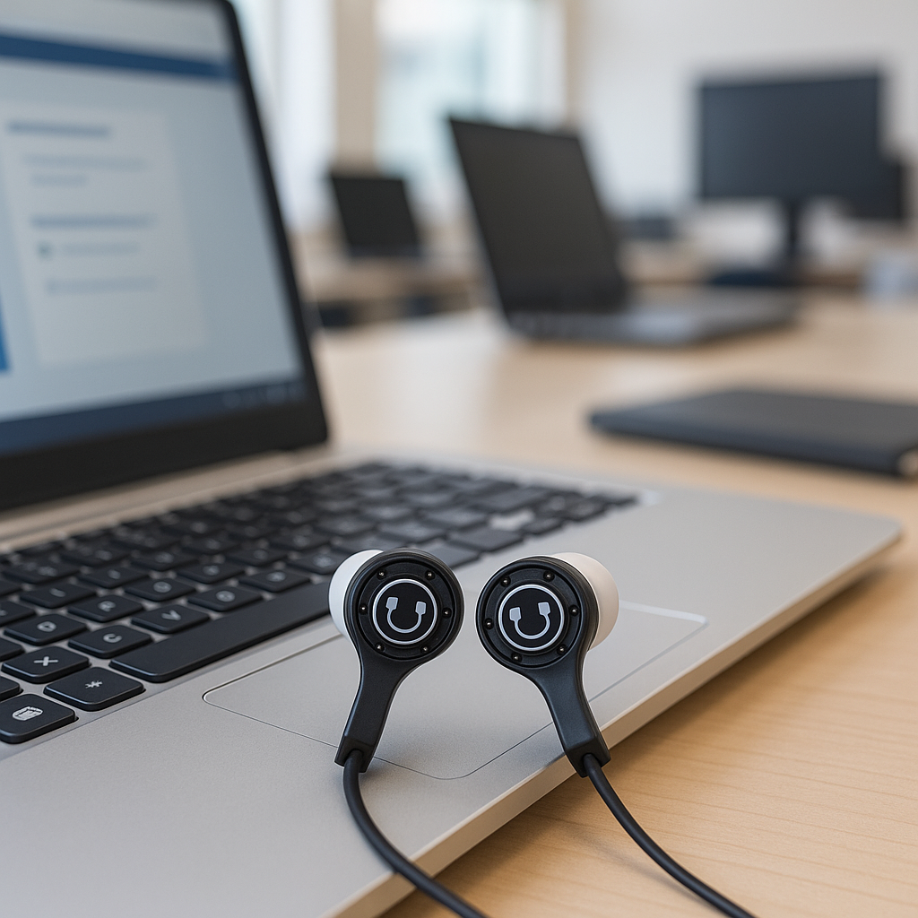 SoundLH Student Earbuds - Angled