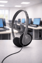 SoundLH bulk classroom headphones black on-ear foam cushions 50 pack
