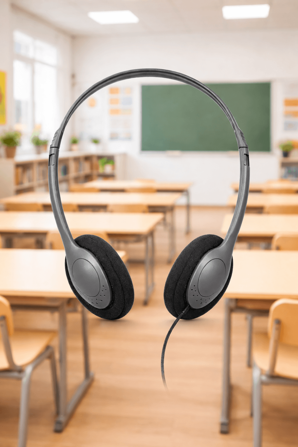 SoundLH bulk classroom headphones black on-ear foam cushions 50 pack