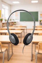 SoundLH bulk classroom headphones black on-ear foam cushions 50 pack