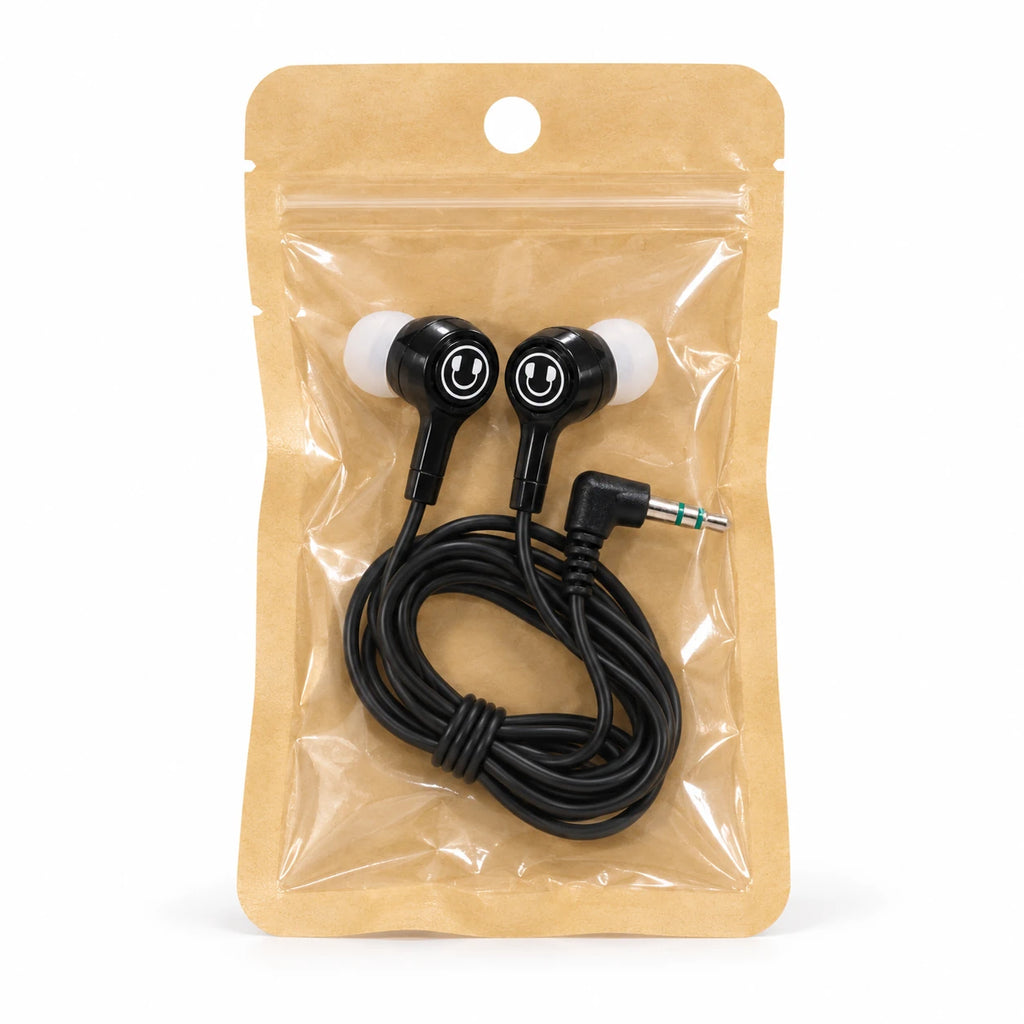 Earbud en ángulo con punta de silicona 50 Pack
